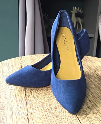 Peacocks blue faux suede - peacocks,