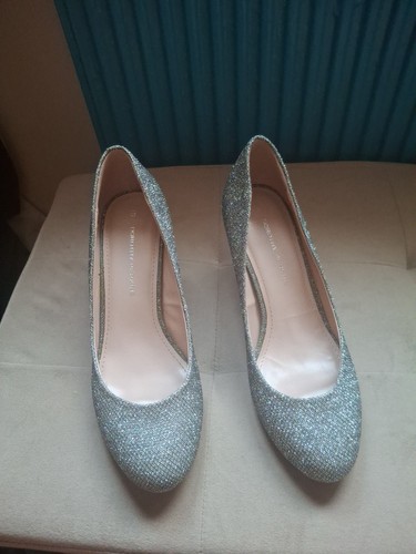 Women silver glitter high - silver,