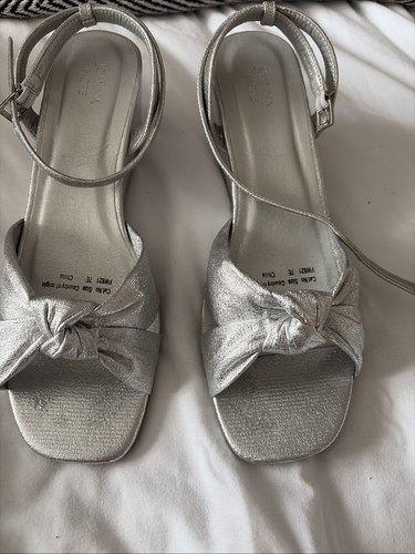 Ladies silver wedge sandal - ladies,