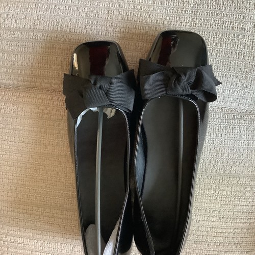 Ladies black patent flat shoes - ladies,