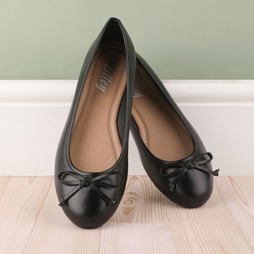 Womens black work ballerina - womens,