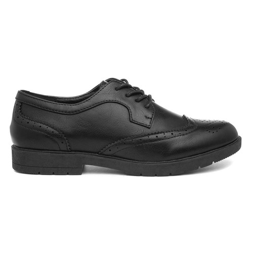 Womens black school brogue - black,