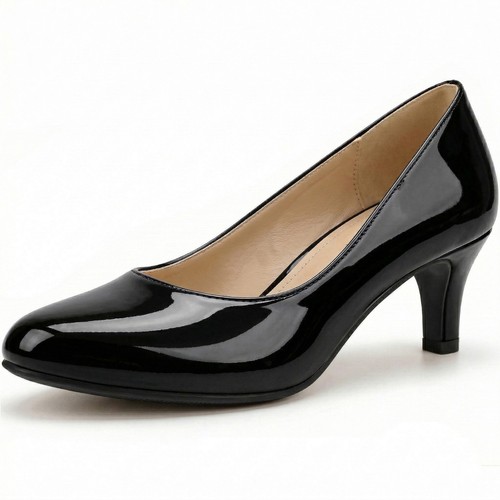 Ladies low kitten heel - kitten, court