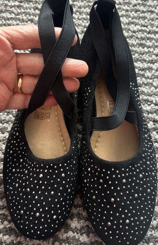 Women flat black gold - black,