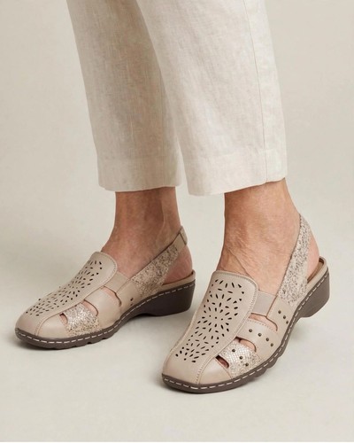 Pavers beige leather slingback - beige,
