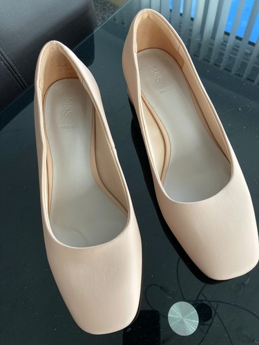 Ladies beige court - court, shoes
