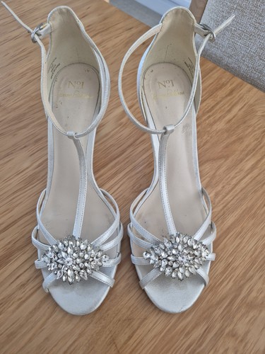 Silver high heel - , strappy