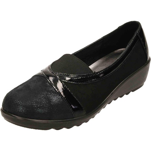 Low wedge heel black - low, patent