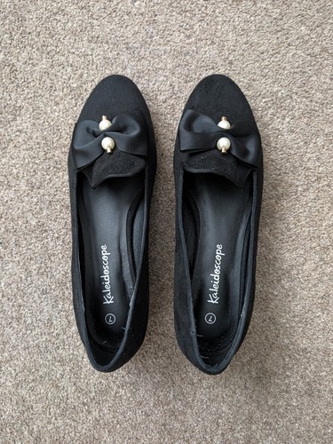 Black faux suede loafers pearl - faux,